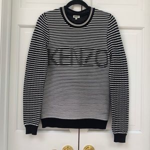 Kenzo Black and White Striped Knit Sweater